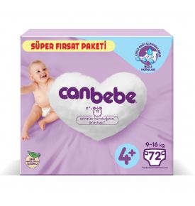 Canbebe 4+ Numara Maxi Plus 72'li Süper Fırsat Paketi Bebek Bezi