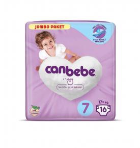CANBEBE JUMBO PAKET BEBEK BEZİ NO:7 X.X.LARGE 17+ KG 16’’LI