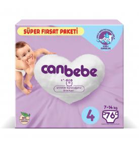 CANBEBE SÜPER FIRSAT BEBEK BEZİ NO:4 MAXİ 7-14 KG 76’’LI