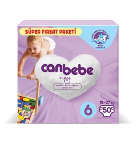 CANBEBE SÜPER FIRSAT BEBEK BEZİ NO:6 EXTRA LARGE 15-27 KG 50’’Lİ