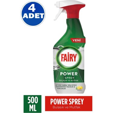 FAİRY POWER 3’Ü 1 ARADA BULAŞIK VE MUTFAK TEMİZLEYİCİSİ SPREY 500 ML 4’LÜ