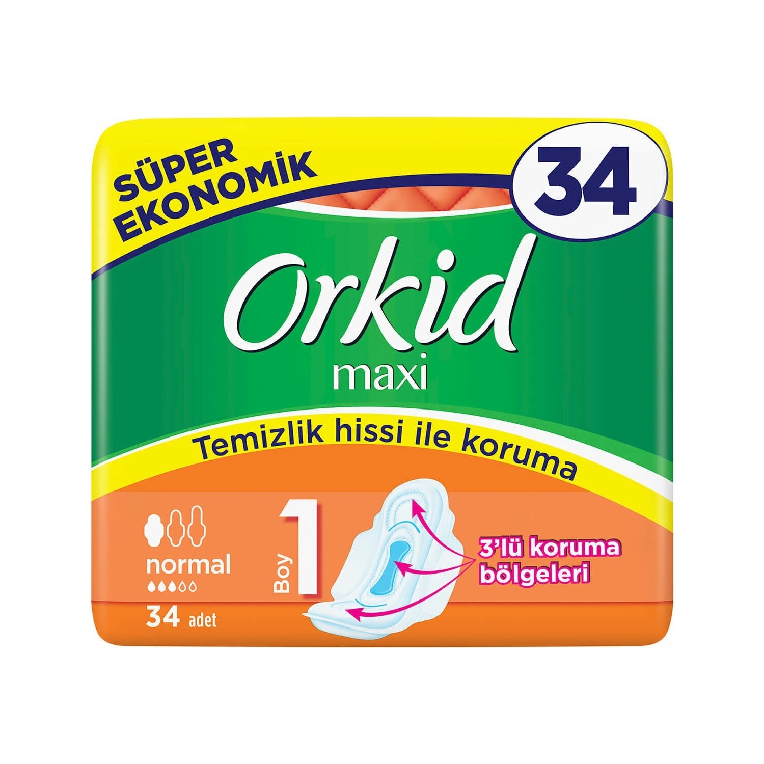 ORKİD MAXİ NORMAL BOY HİJYEN PEDİ 34’LÜ