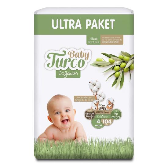 BABY TURCO ULTRA AVANTAJ PAK. BEBEK BEZİ NO:4 MAXİ 8-14 KG 104’LÜ