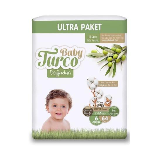 BABY TURCO ULTRA AVANTAJ PAK. BEBEK BEZİ NO:6 E.LARGE 16-25 KG 64’LÜ