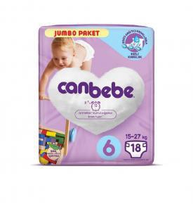 CANBEBE JUMBO PAKET BEBEK BEZİ NO:6 E.LARGE 15-27 KG 18’’Lİ