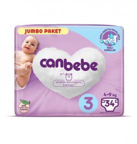 CANBEBE JUMBO PAKET BEBEK BEZİ NO:3 MIDI 4-9 KG 34’’LÜ