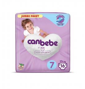 CANBEBE JUMBO PAKET BEBEK BEZİ NO:7 X.X.LARGE 17+ KG 16’’LI