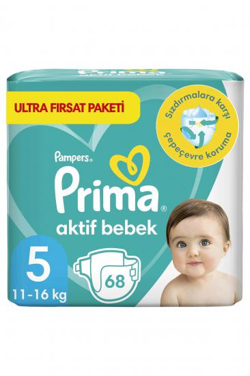 PRİMA ULTRA FIRSAT PAK. BEBEK BEZİ NO:5 11-16 KG 68’Lİ